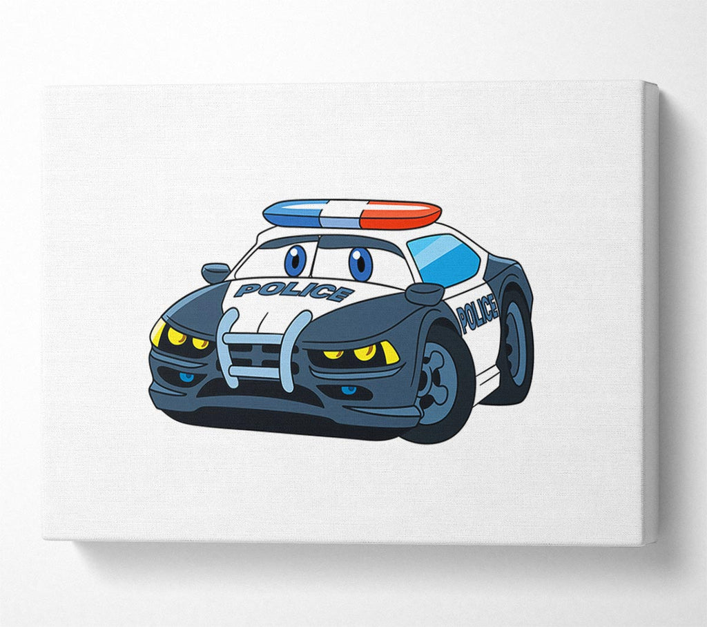 Police Car Love Canvas Wall Art