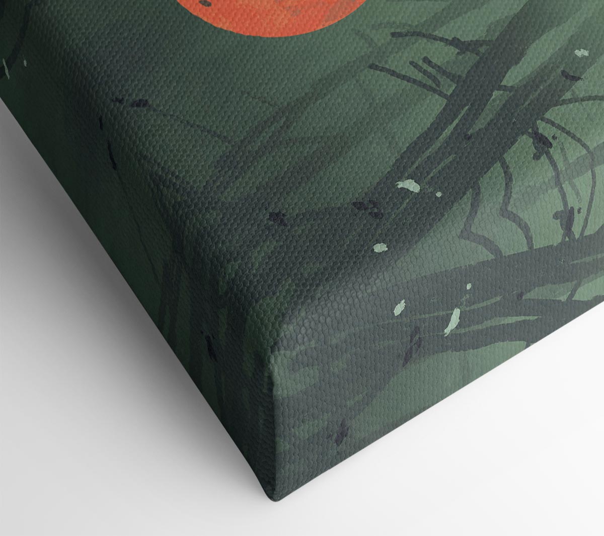 Samurai Warrior Sun Canvas Wall Art