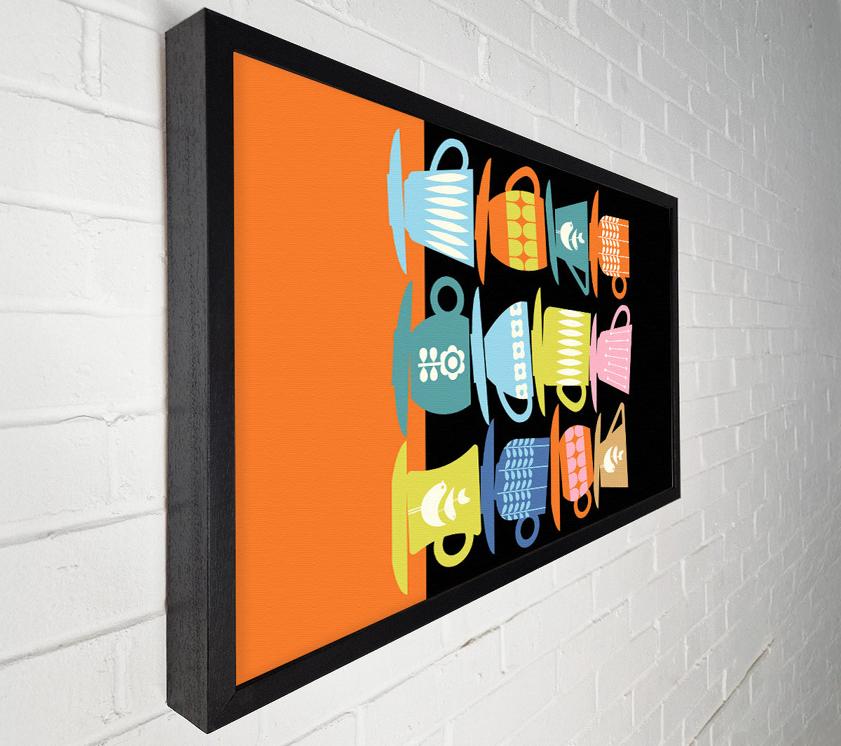 Retro Tea Cups Canvas Wall Art