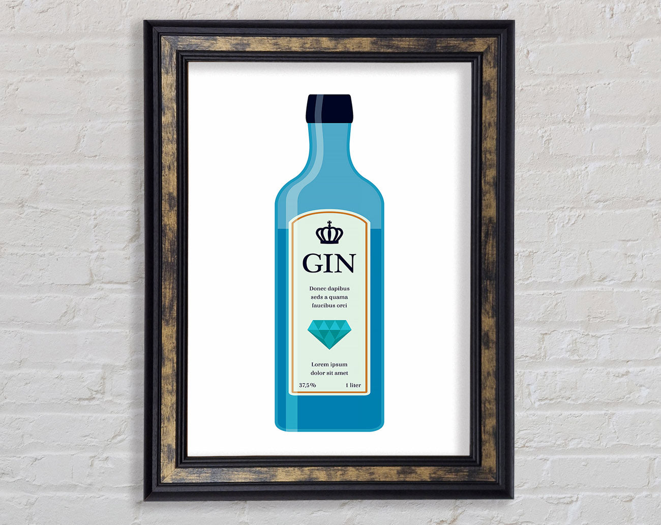 Gin Bottle Framed Print