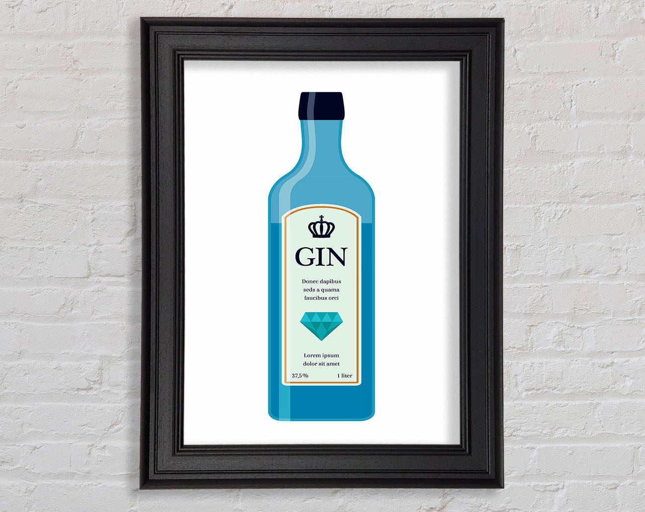 Gin Bottle Framed Print
