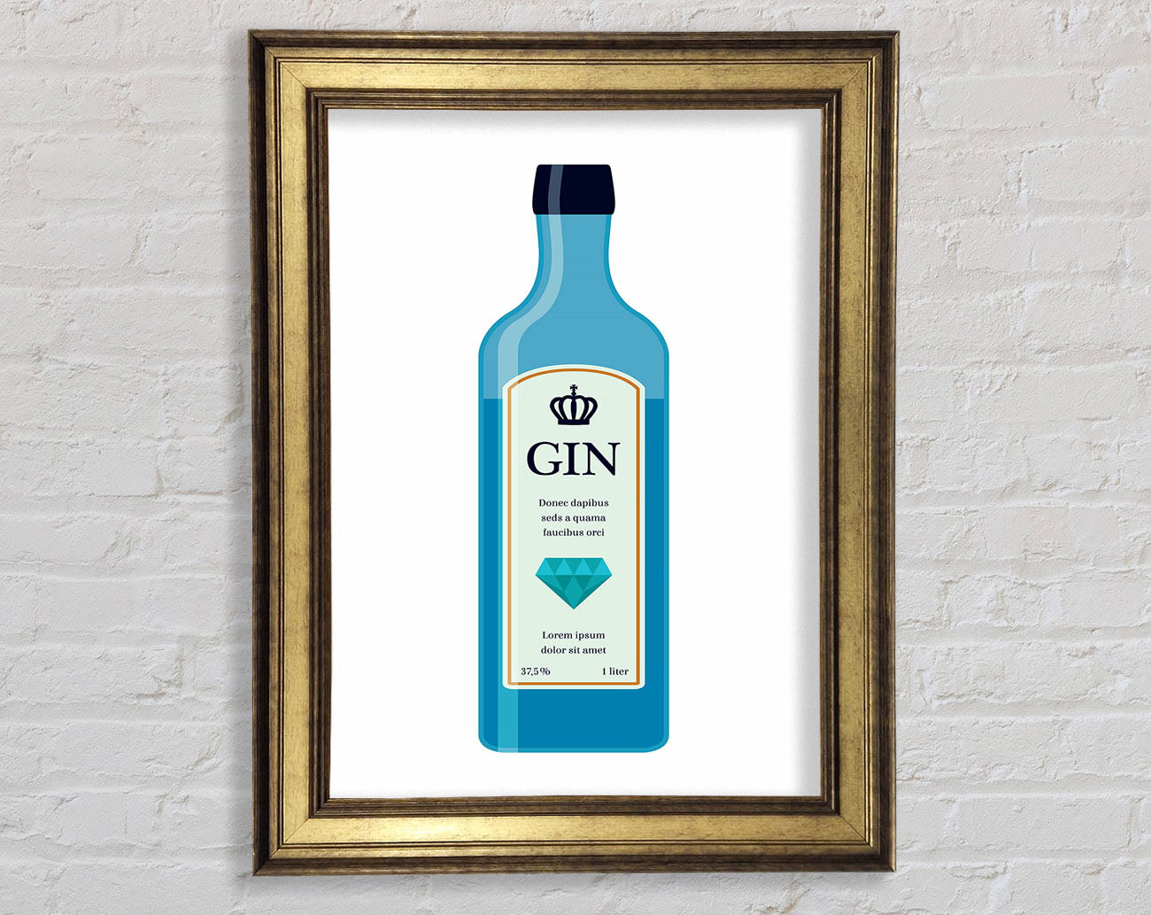 Gin Bottle Framed Print