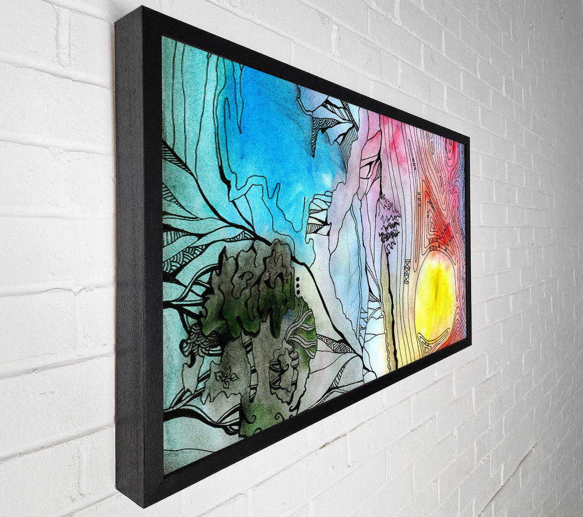 Abstract Sunset Tree Canvas Wall Art