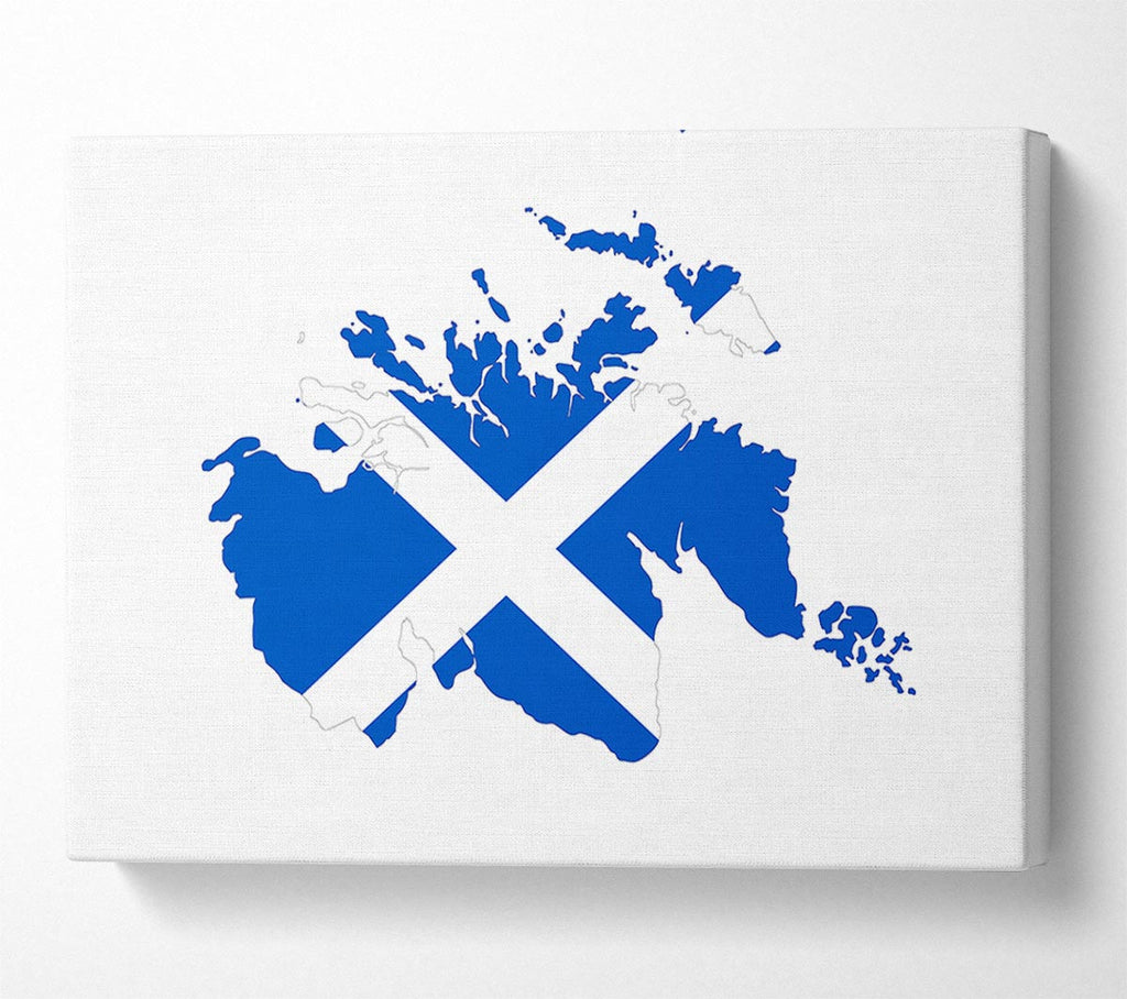 Scottish Flag Over Map 1 Canvas Wall Art