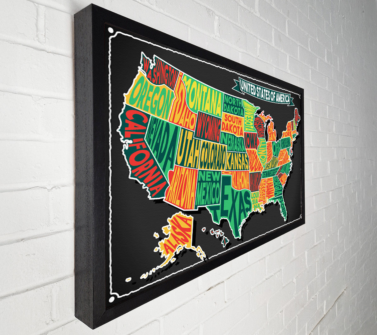 States Of America 3 Canvas Wall Art
