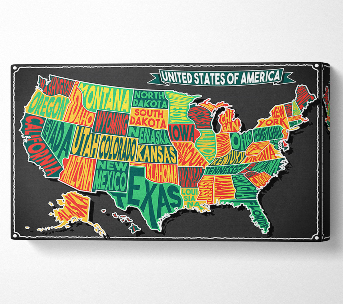 States Of America 3 Canvas Wall Art
