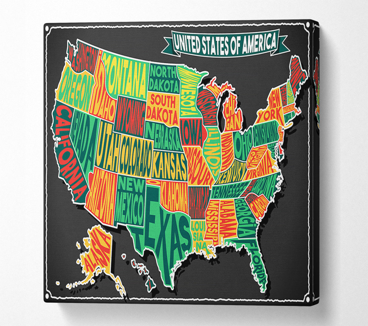 States Of America 3 Canvas Wall Art