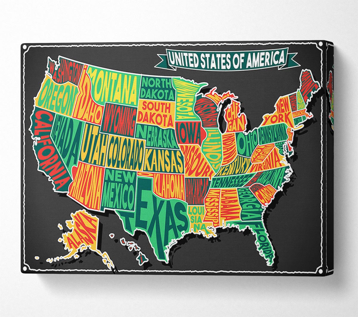 States Of America 3 Canvas Wall Art