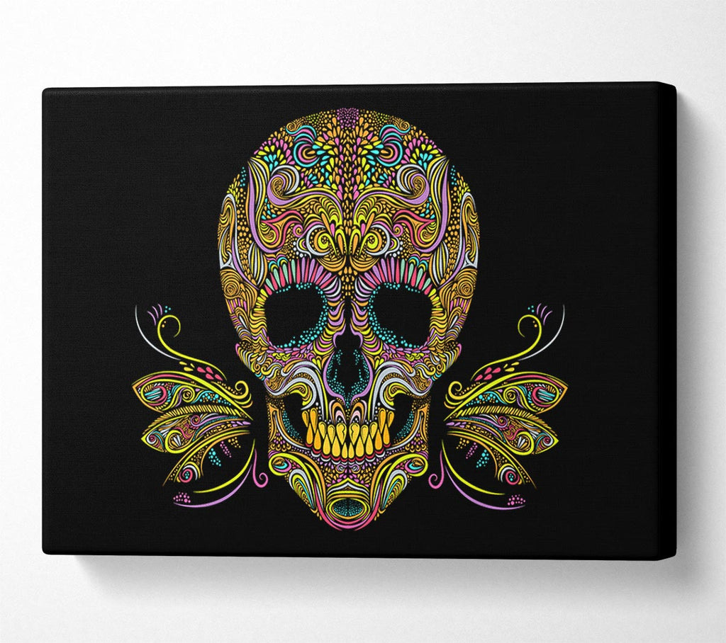 Colourful Mexican Skull Canvas Art