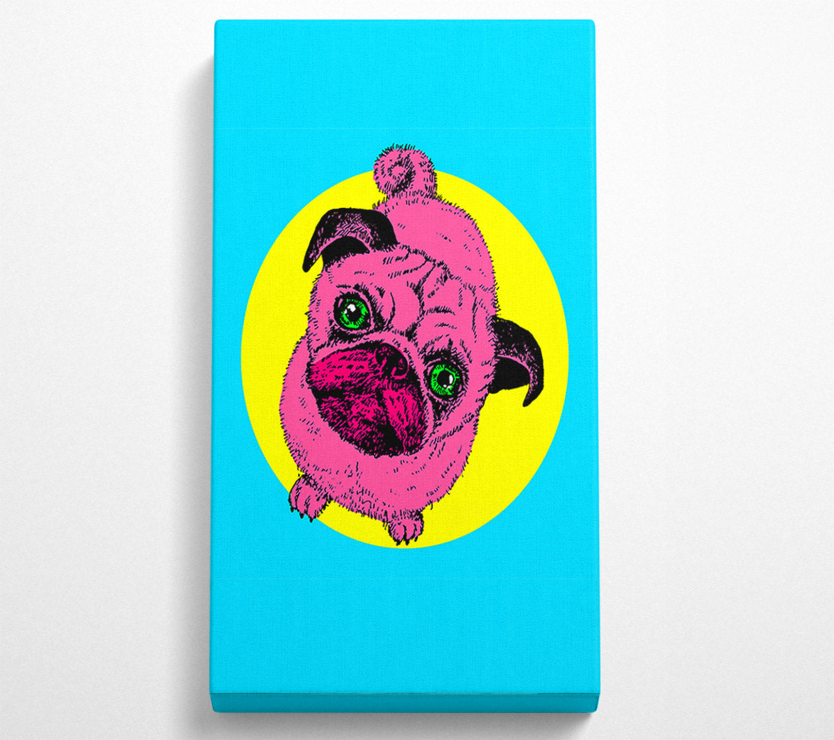 Pug Dog Pink Canvas Wall Art