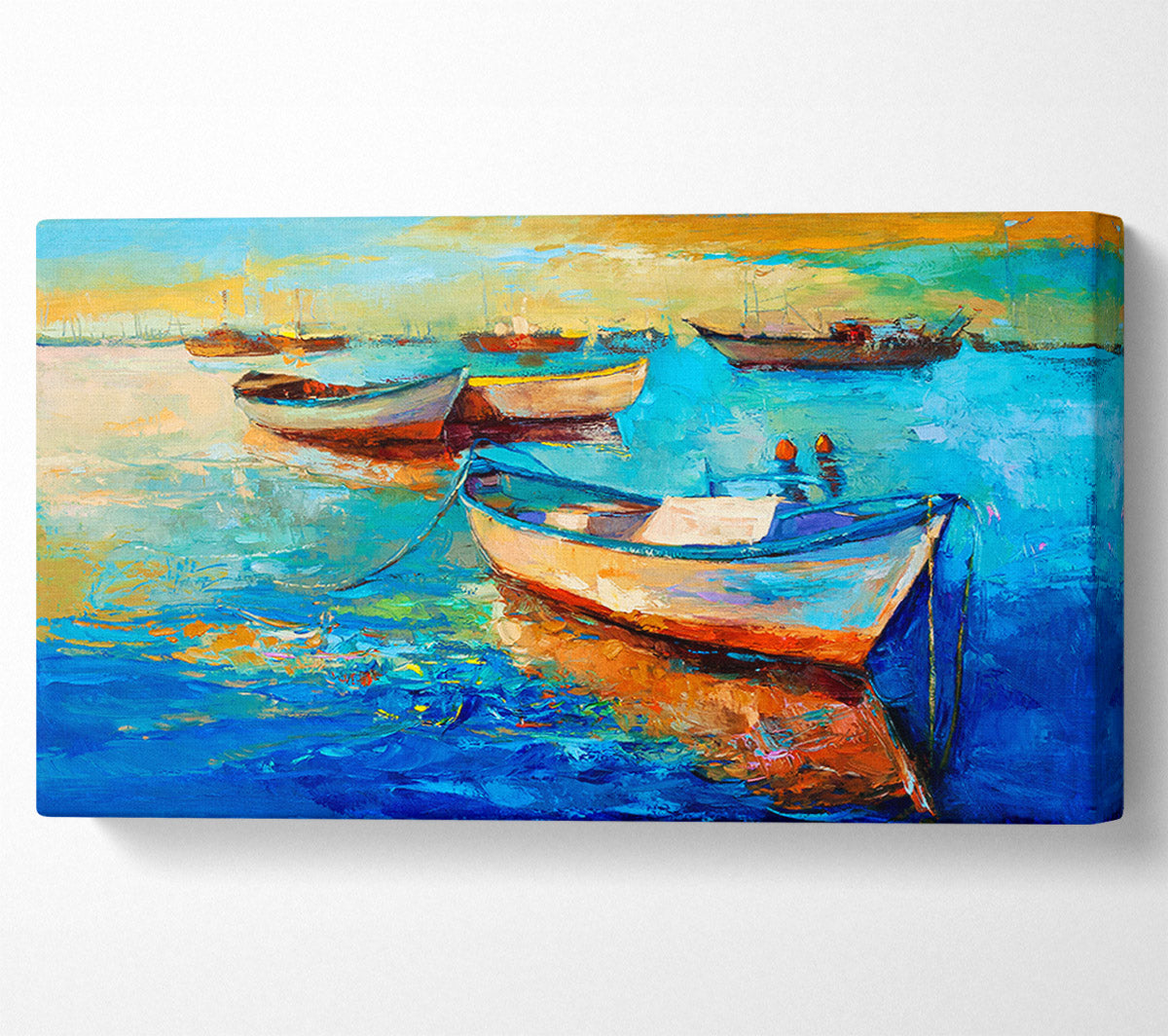 Sail Boats On The Sunset Waters Canvas Wall Art
