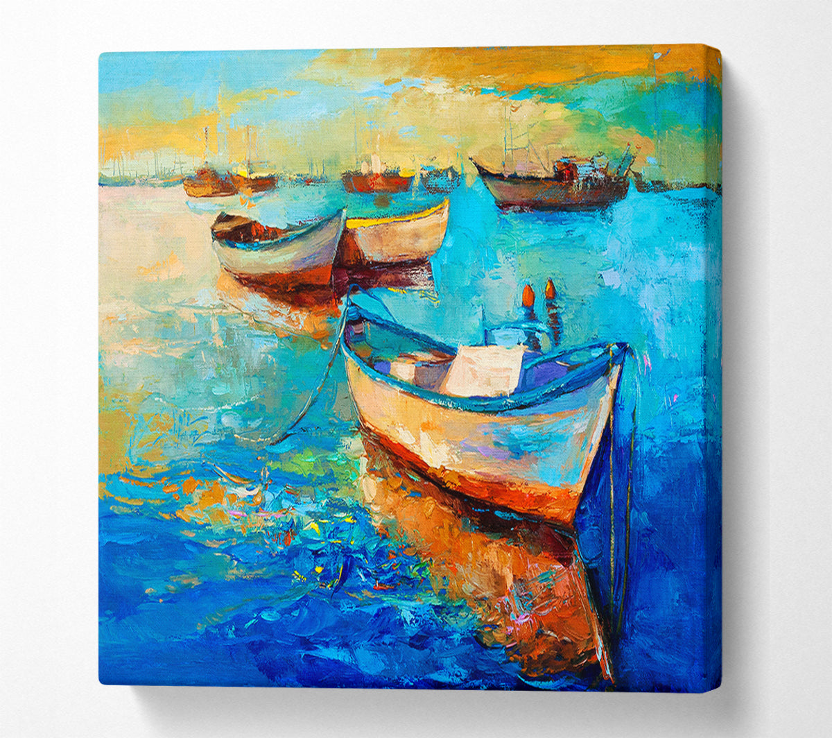 Sail Boats On The Sunset Waters Canvas Wall Art