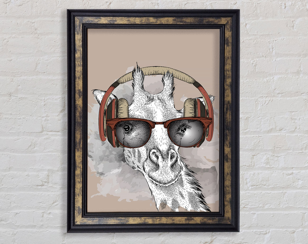 Funky Giraffe Framed Print