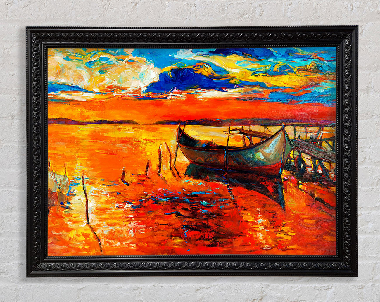 Fire Orange Waters Framed Print