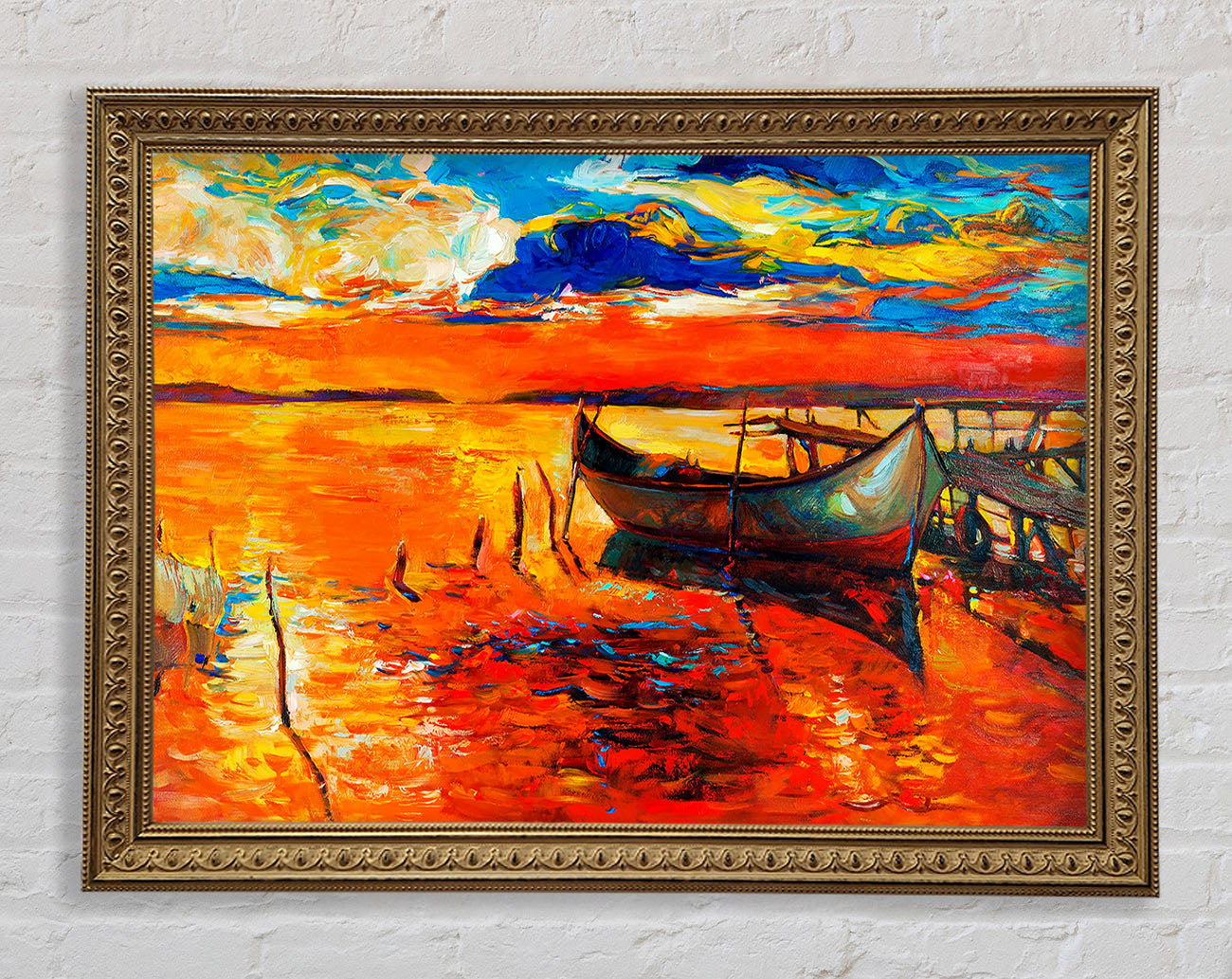 Fire Orange Waters Framed Print