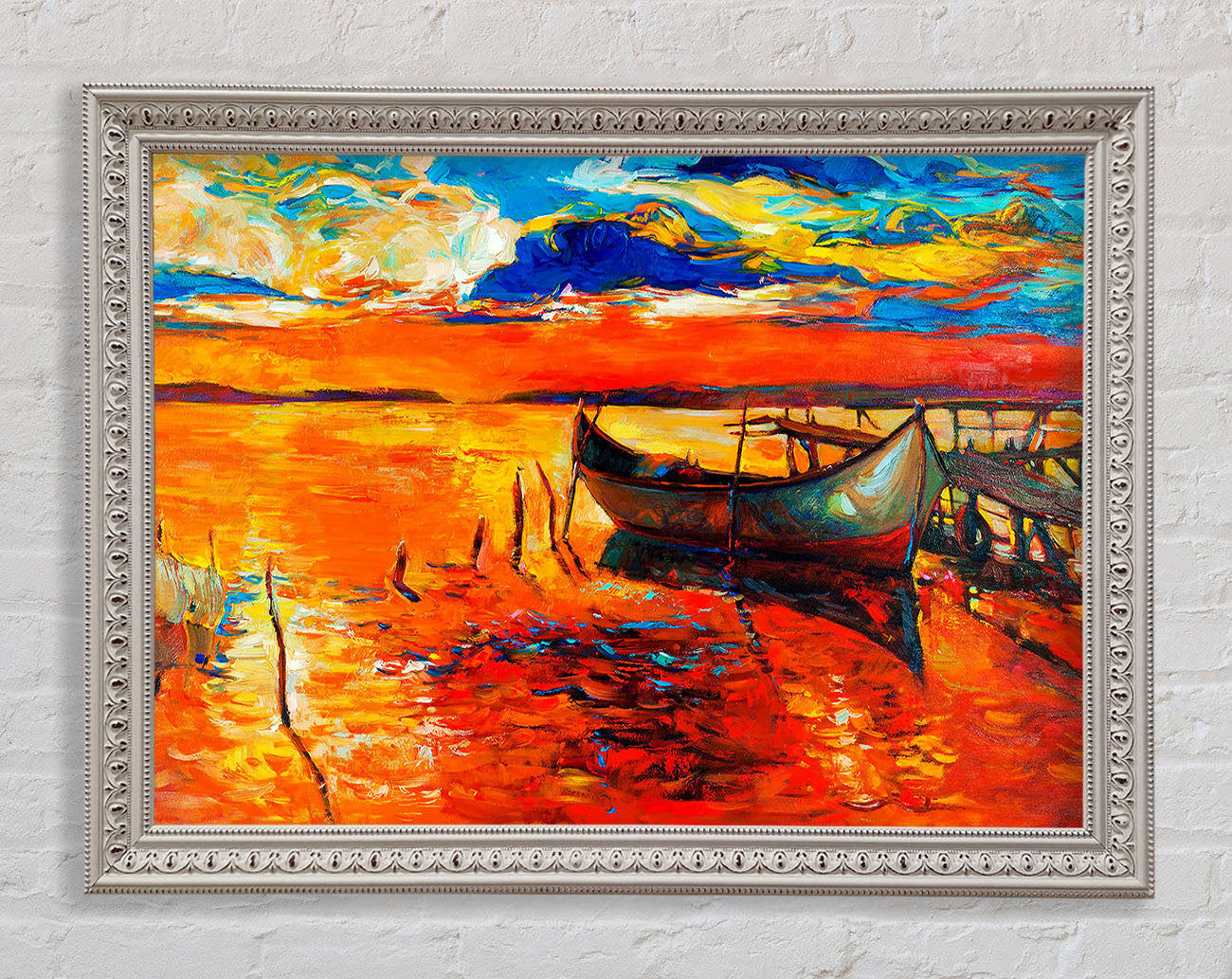 Fire Orange Waters Framed Print