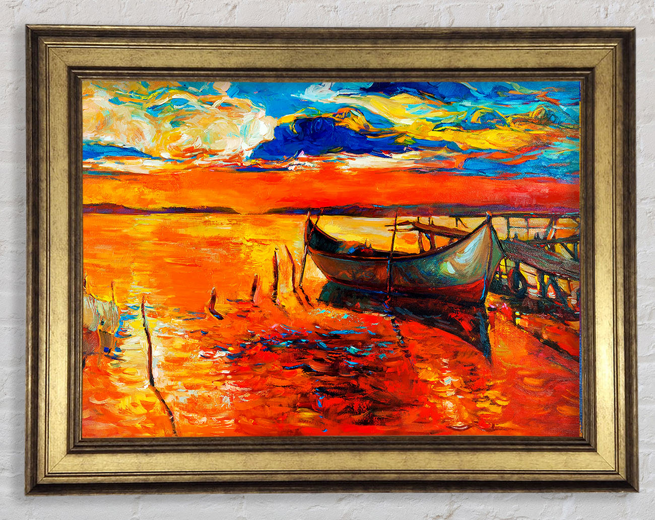 Fire Orange Waters Framed Print