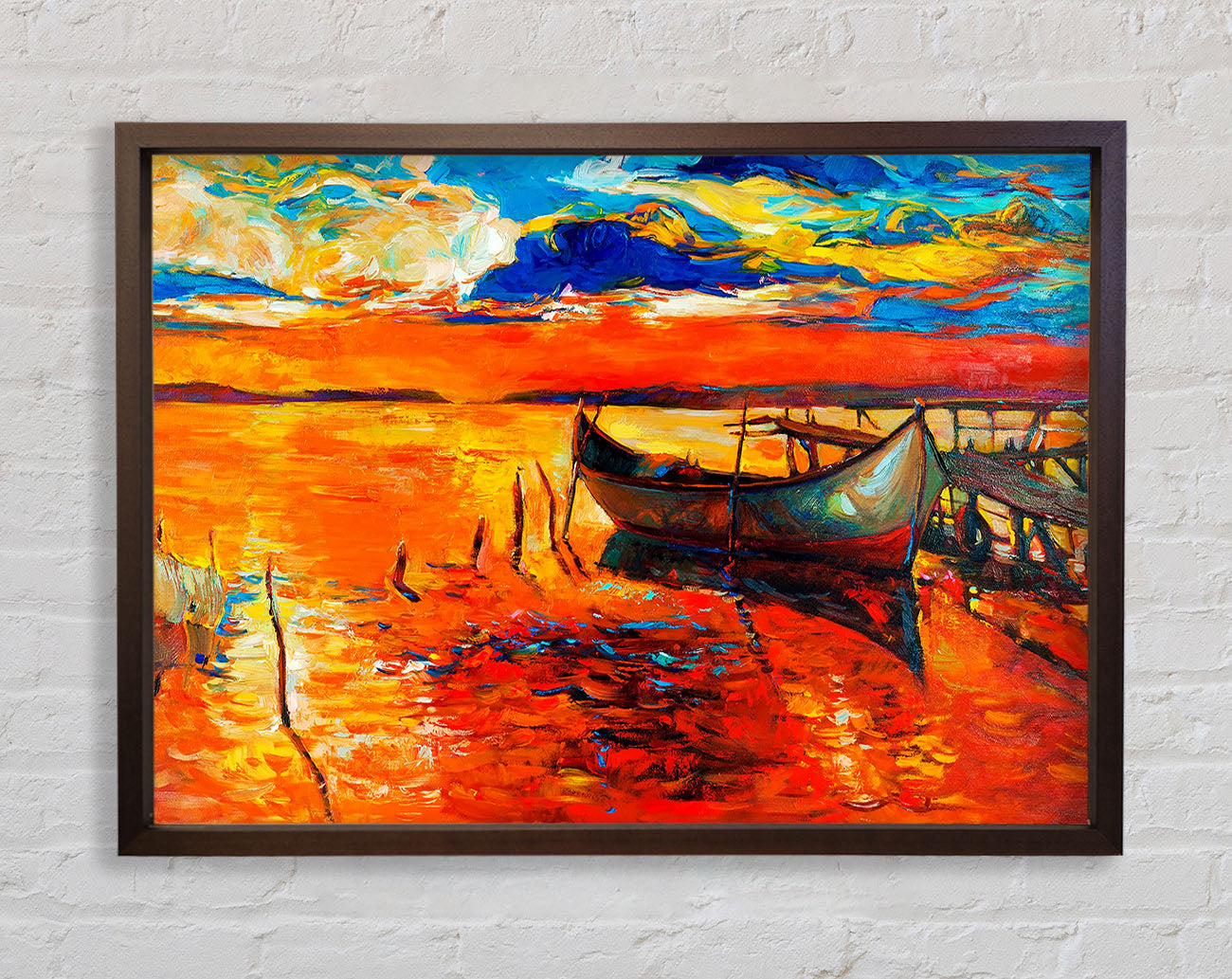 Fire Orange Waters Framed Print