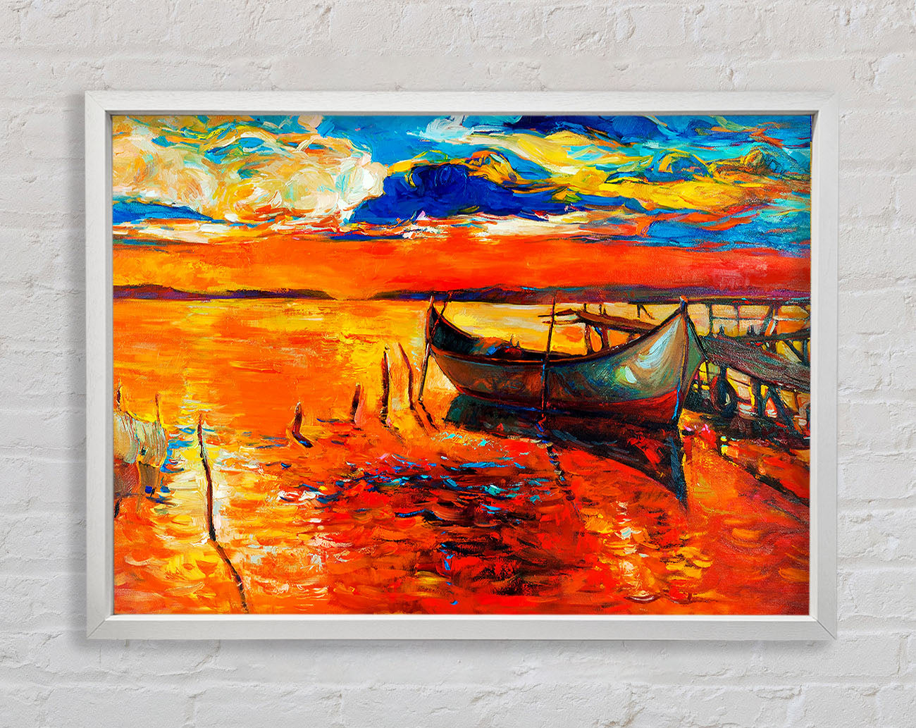 Fire Orange Waters Framed Print