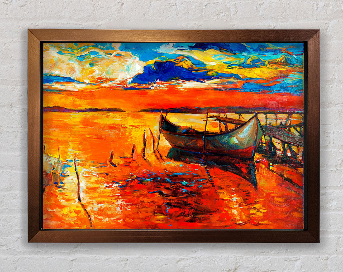 Fire Orange Waters Framed Print