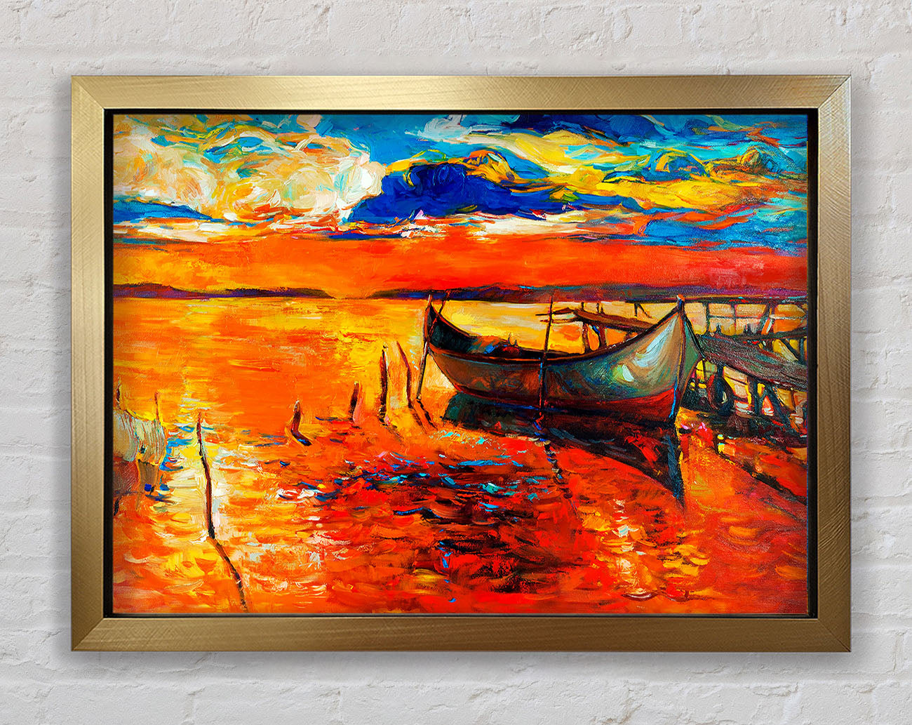 Fire Orange Waters Framed Print
