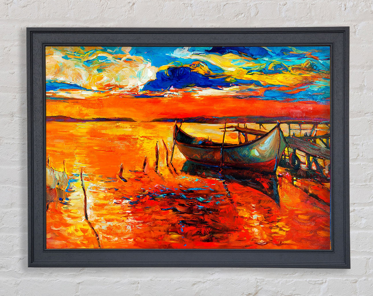 Fire Orange Waters Framed Print