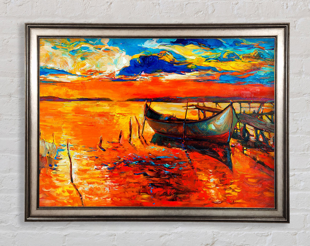 Fire Orange Waters Framed Print