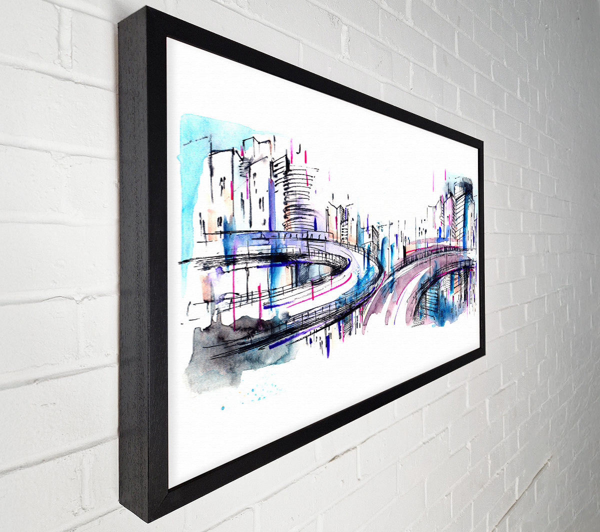 Ring Roads Through The City Canvas Wall Art