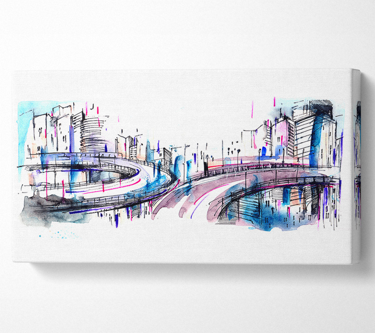 Ring Roads Through The City Canvas Wall Art