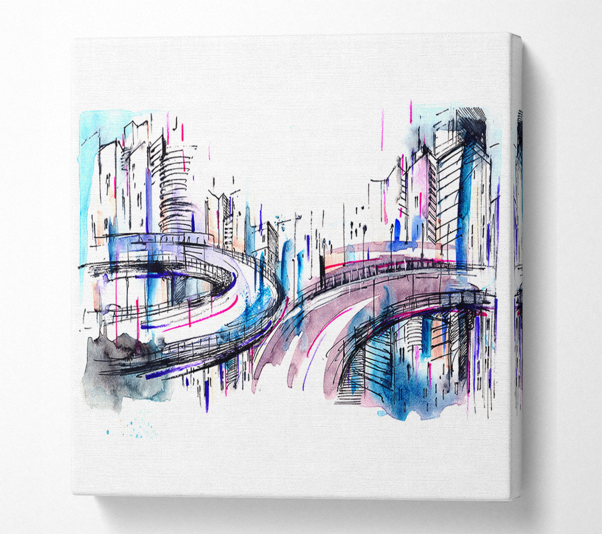 Ring Roads Through The City Canvas Wall Art