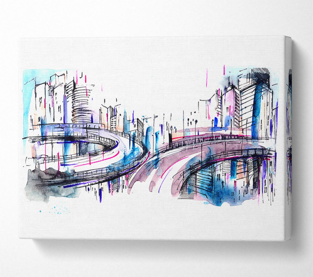 Ring Roads Through The City Canvas Wall Art