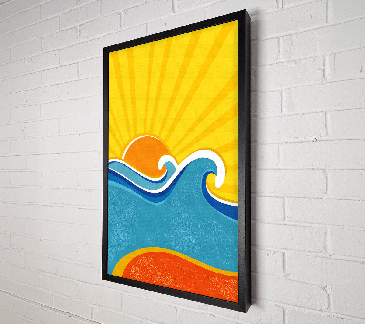 Retro Sun Blaze Canvas Wall Art