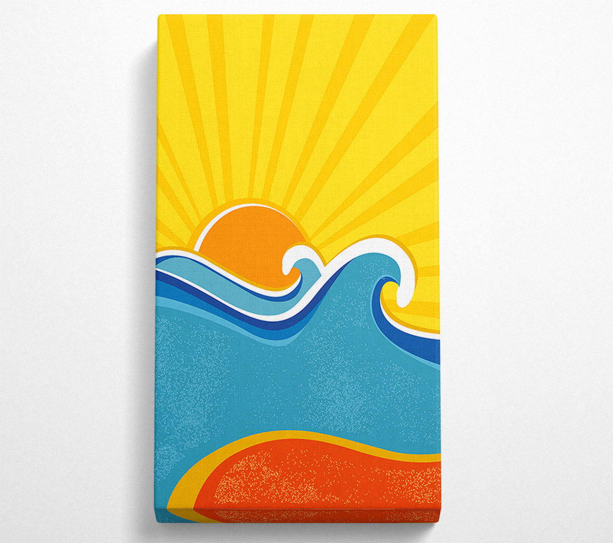 Retro Sun Blaze Canvas Wall Art