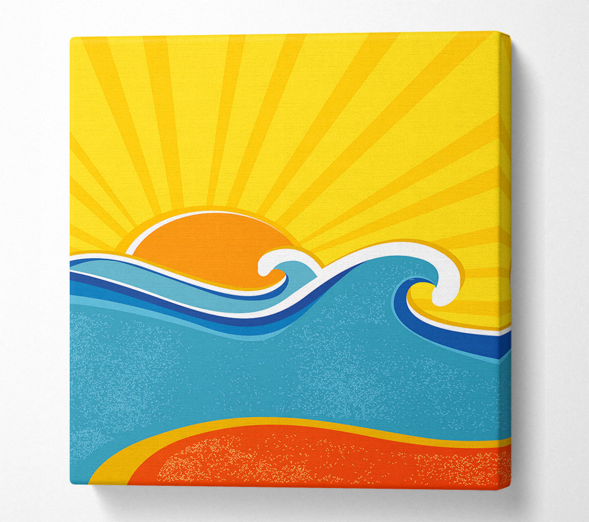 Retro Sun Blaze Canvas Wall Art