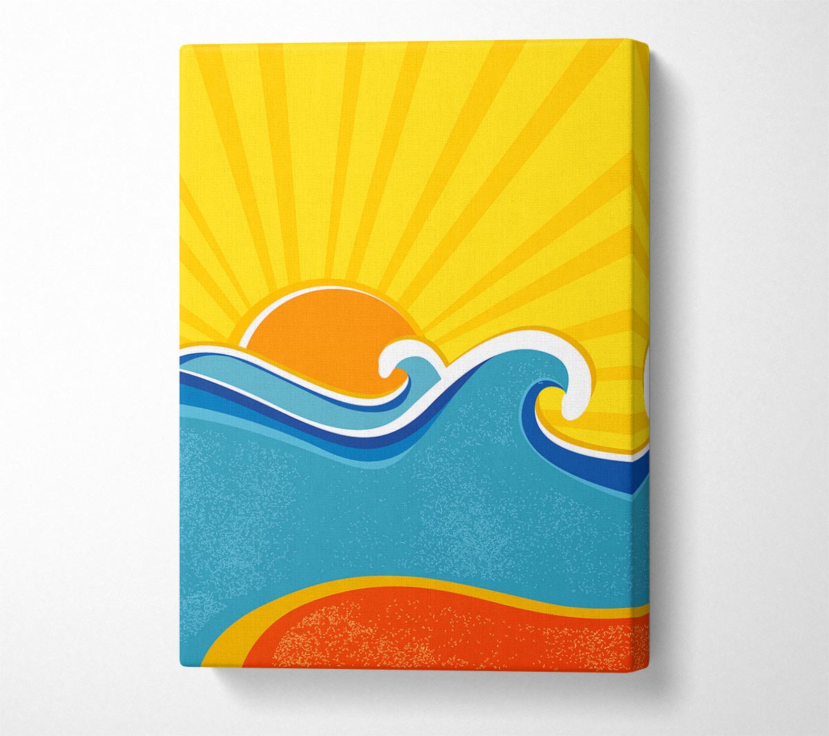 Retro Sun Blaze Canvas Wall Art