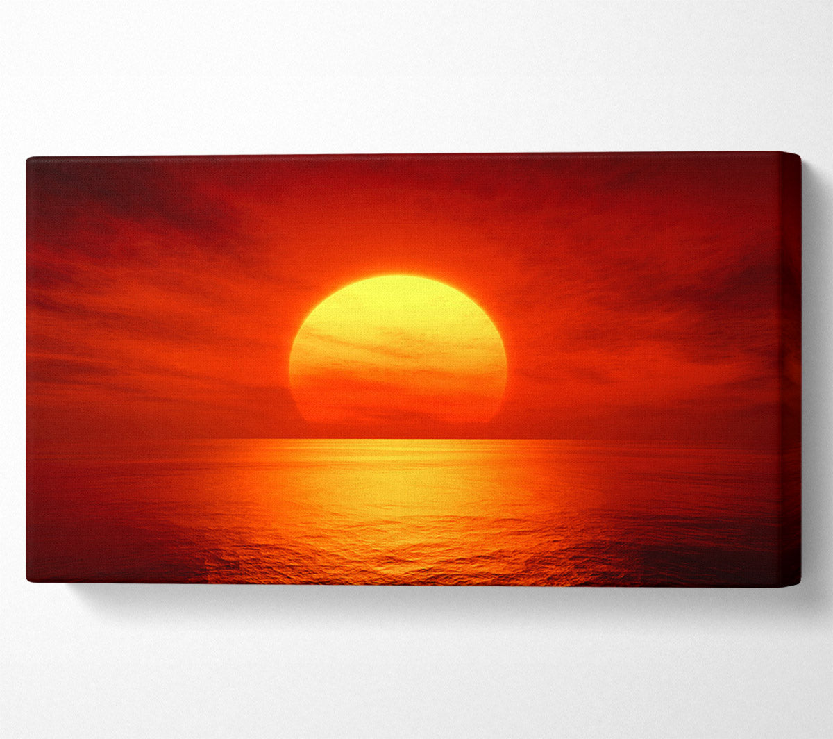 Red Ocean Glow Canvas Wall Art