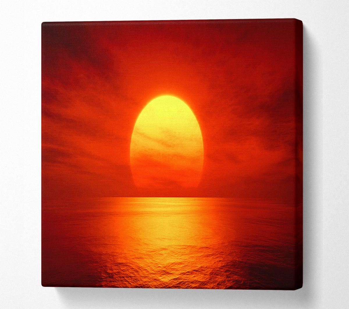 Red Ocean Glow Canvas Wall Art