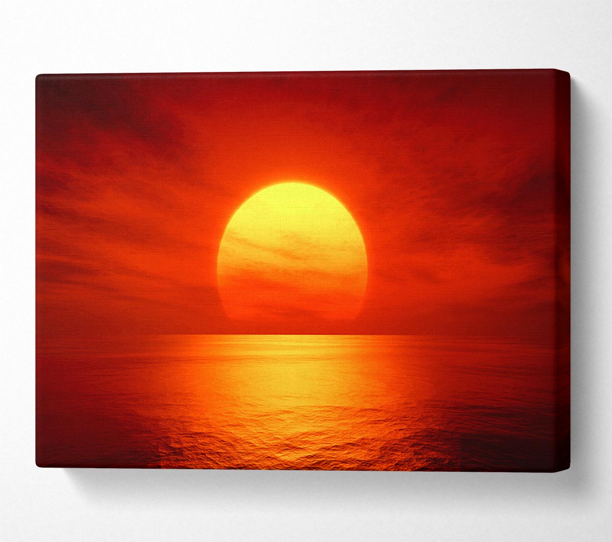 Red Ocean Glow Canvas Wall Art