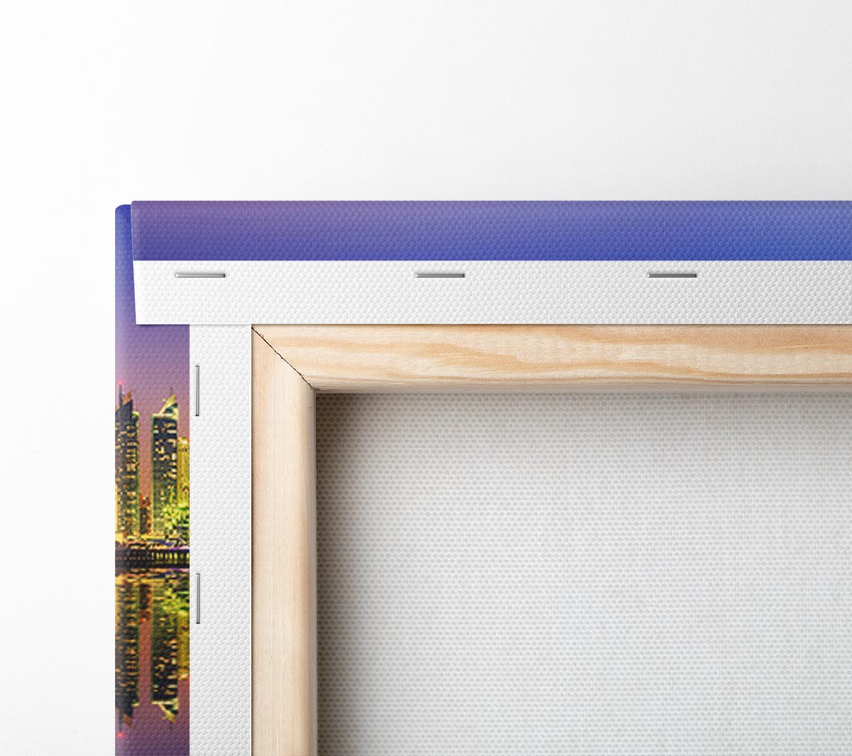 Reflections Of The Colourful City By Night Canvas Wall Art