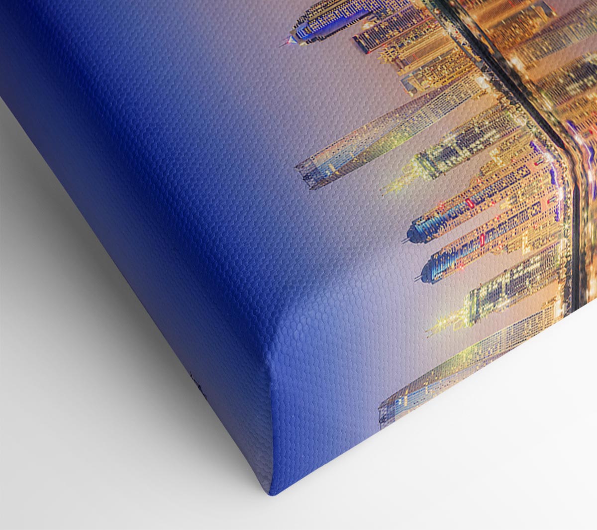 Reflections Of The Colourful City By Night Canvas Wall Art