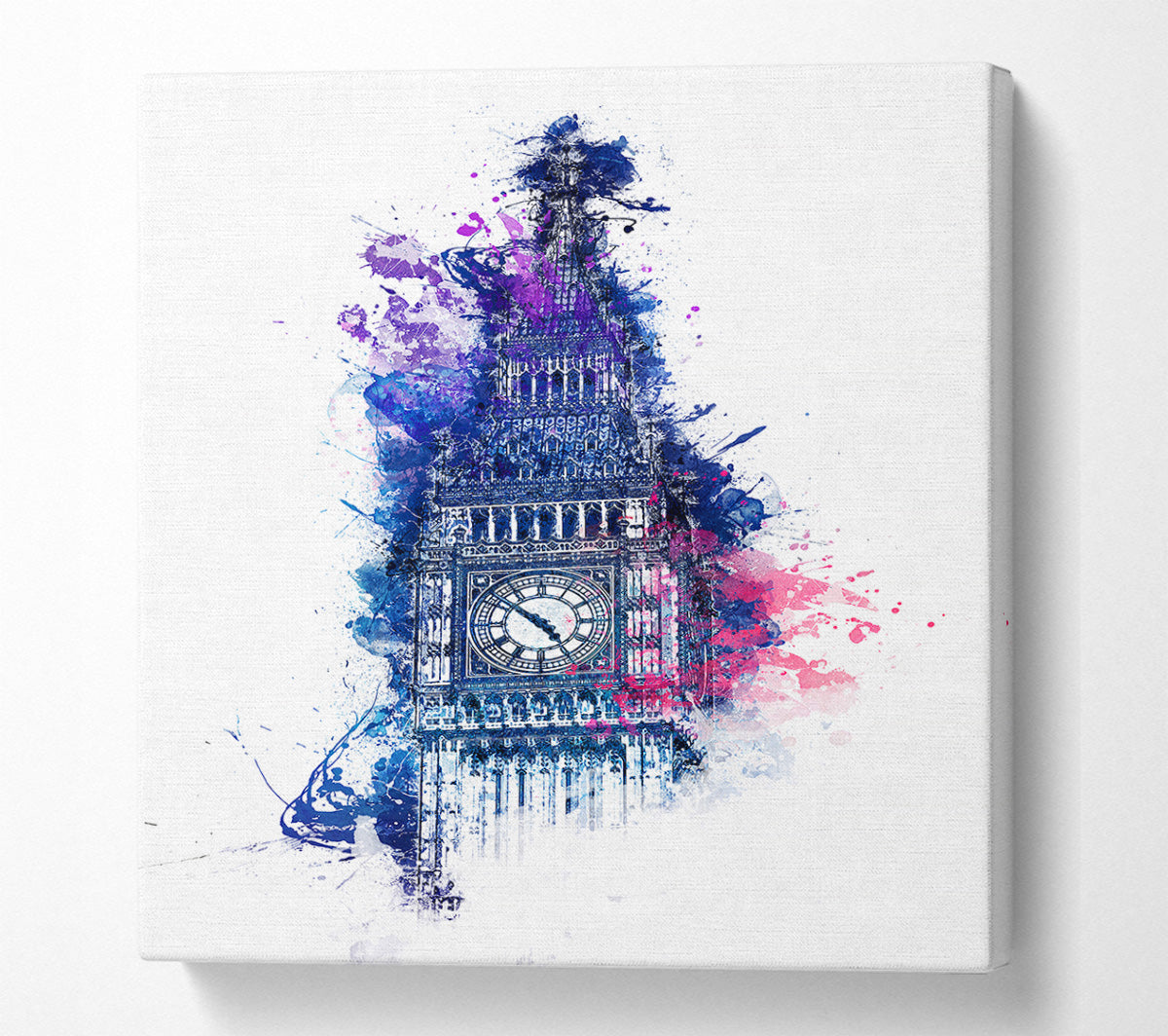 Watercolour Big Ben 4 Canvas Wall Art