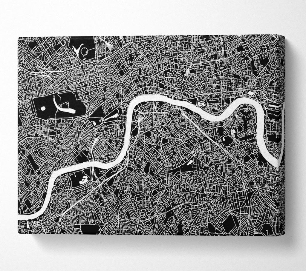 The Map Of London Thames 5 Canvas Wall Art