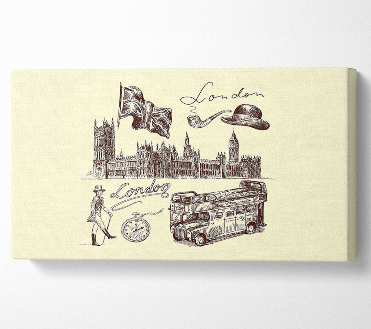 Retro City Canvas Wall Art