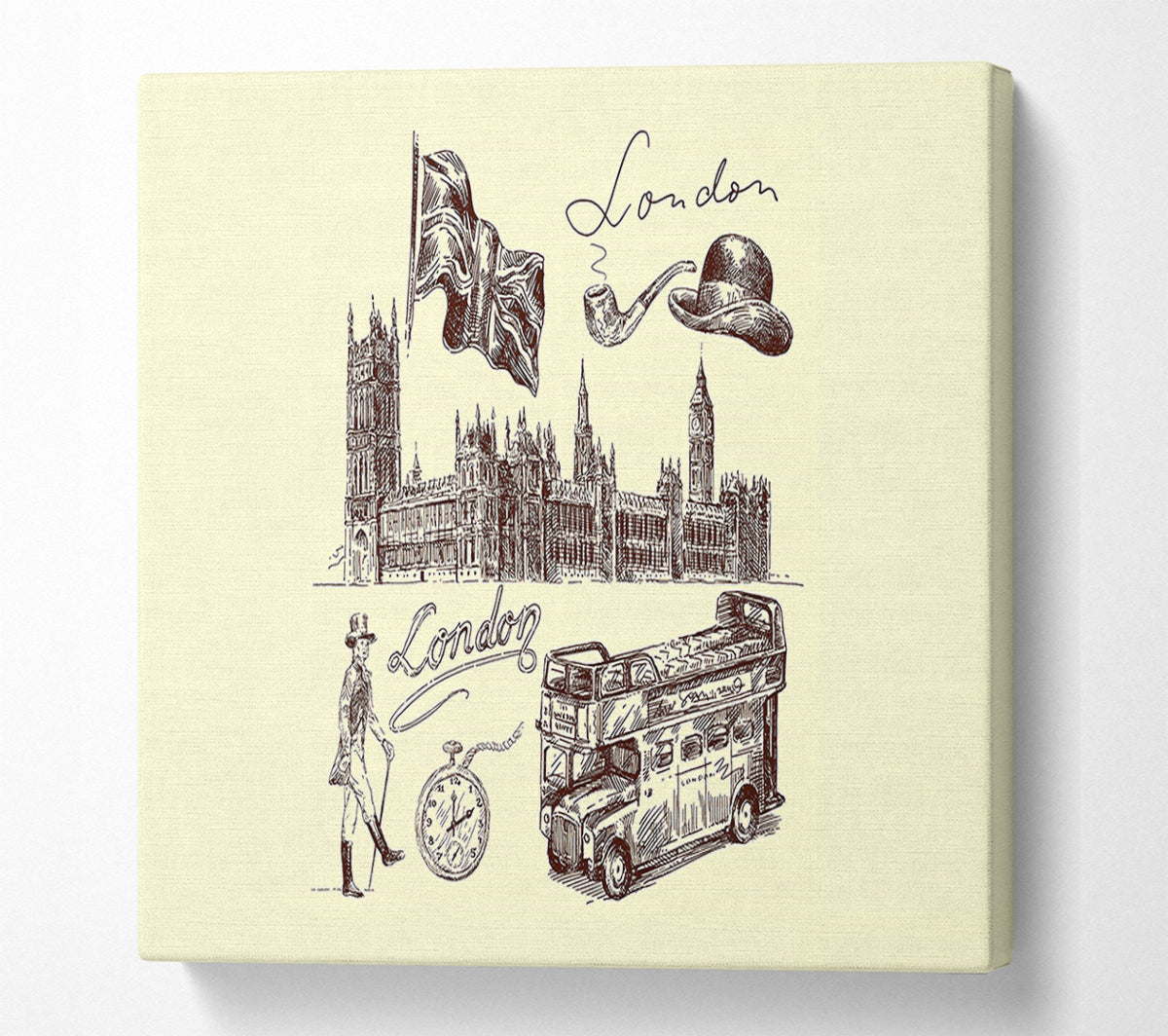 Retro City Canvas Wall Art