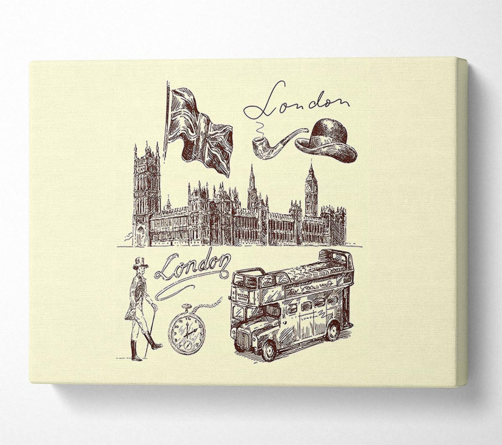 Retro City Canvas Wall Art