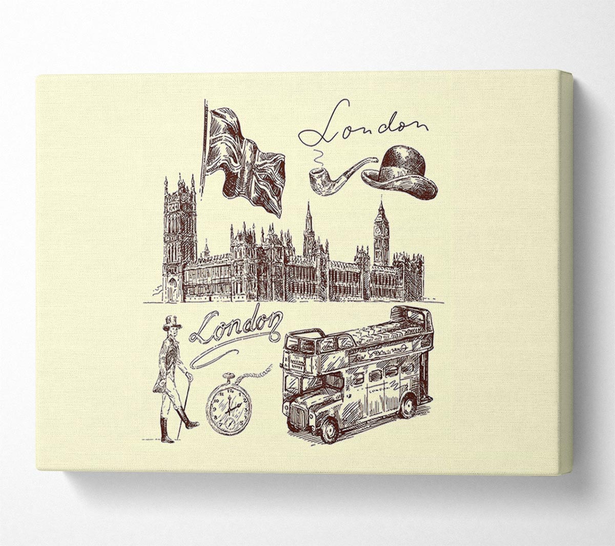 Retro City Canvas Wall Art