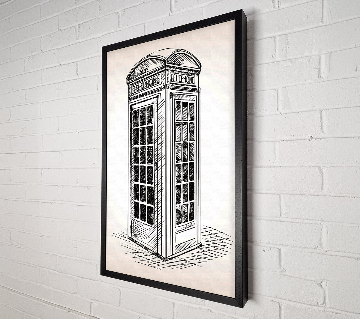 Phone Box Outline Canvas Wall Art