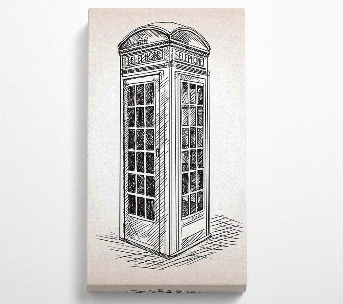 Phone Box Outline Canvas Wall Art