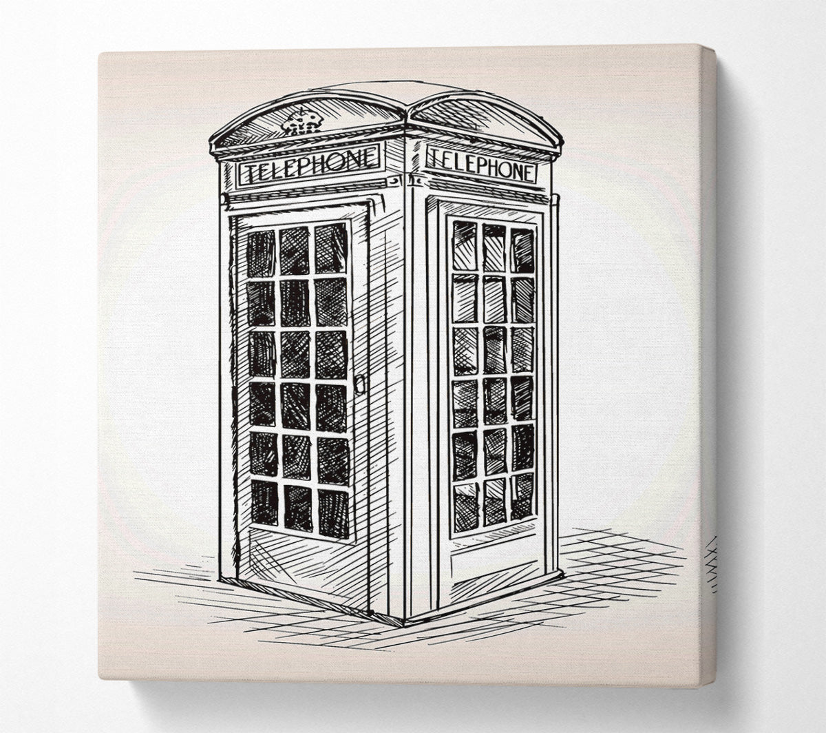 Phone Box Outline Canvas Wall Art