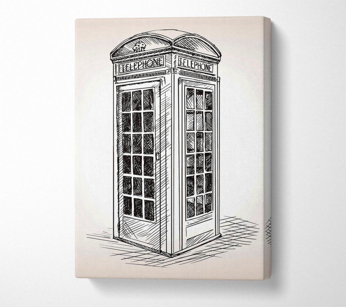 Phone Box Outline Canvas Wall Art